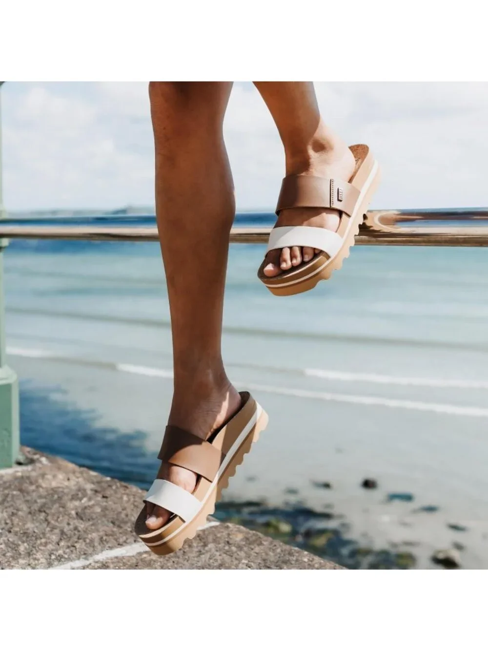 Women's Chocolate Duo Arch Support Ultra Soft Footbed Platform Sandal Shoes